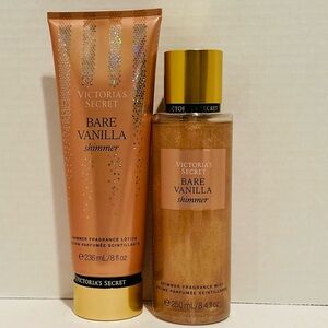 Victoria’s Secret NEW Bare Vanilla Shimmer Fragrance Lotion & Fragrance Mist
